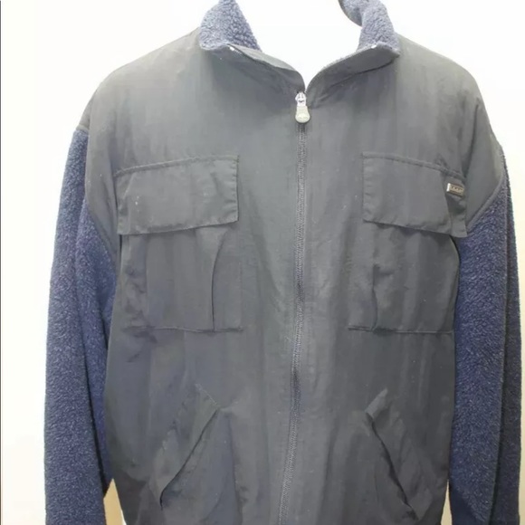 Timberland Men Windbreaker Jacket Large Black W Blue Fur Lining Winter - Picture 5 of 13